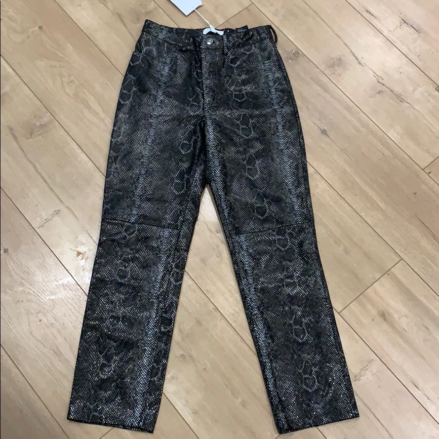 &Other Stories Snakeskin Leather Trouser